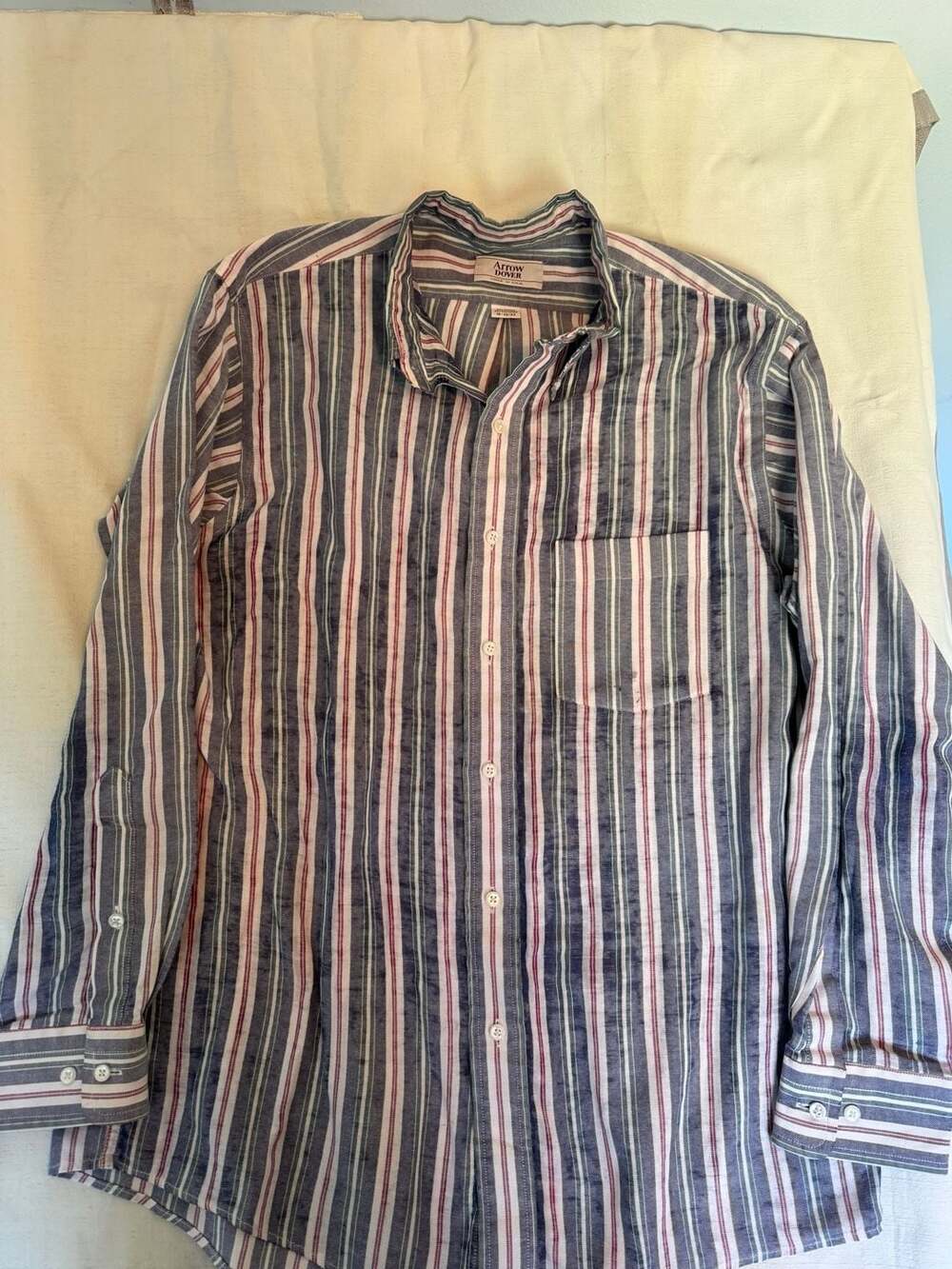Vintage Arrow Dover Striped Long Sleeve Button Up Shirt Size 16-32/33